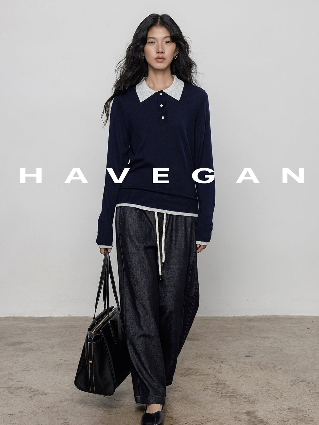 Wash-Finished Denim Wide-Leg Pants_BDHL7695