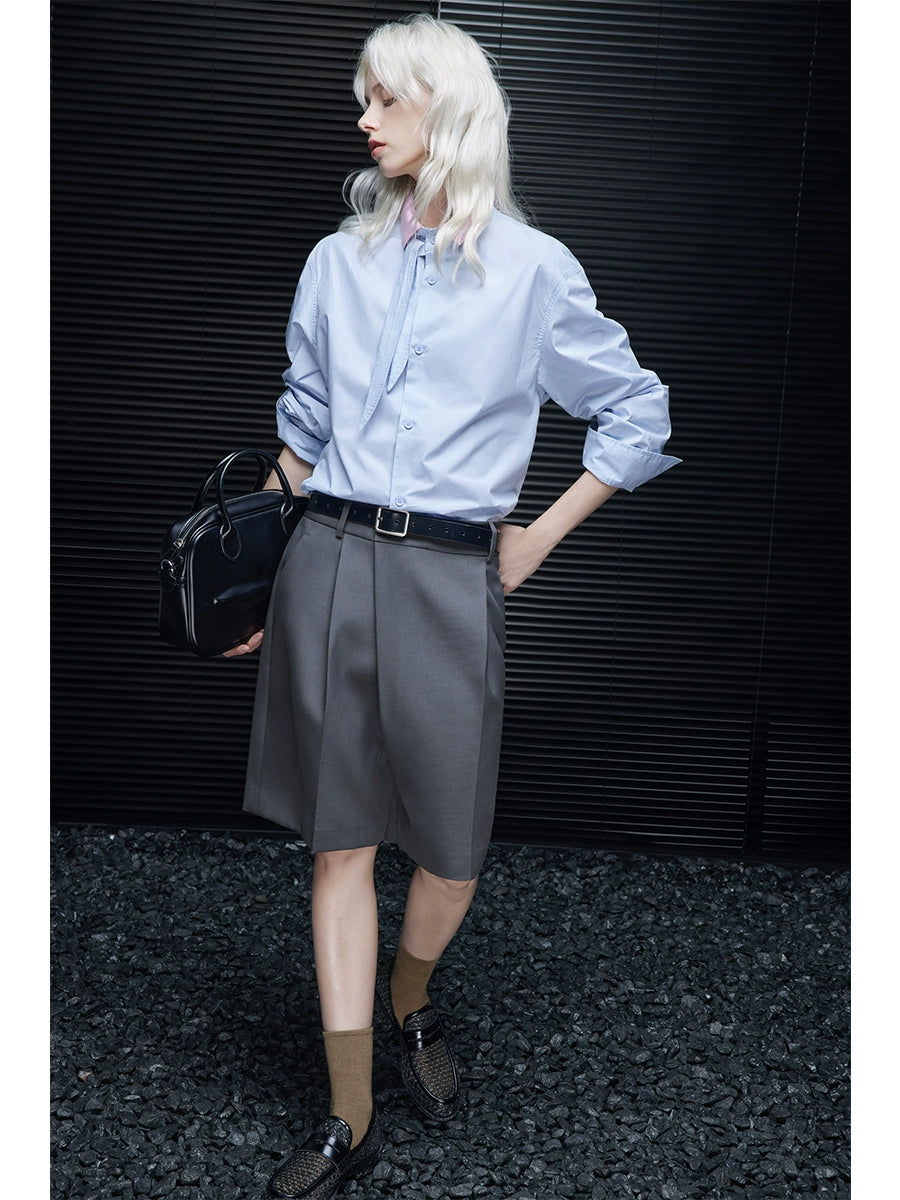 Pure cotton long-sleeved shirt top_BDHL7643