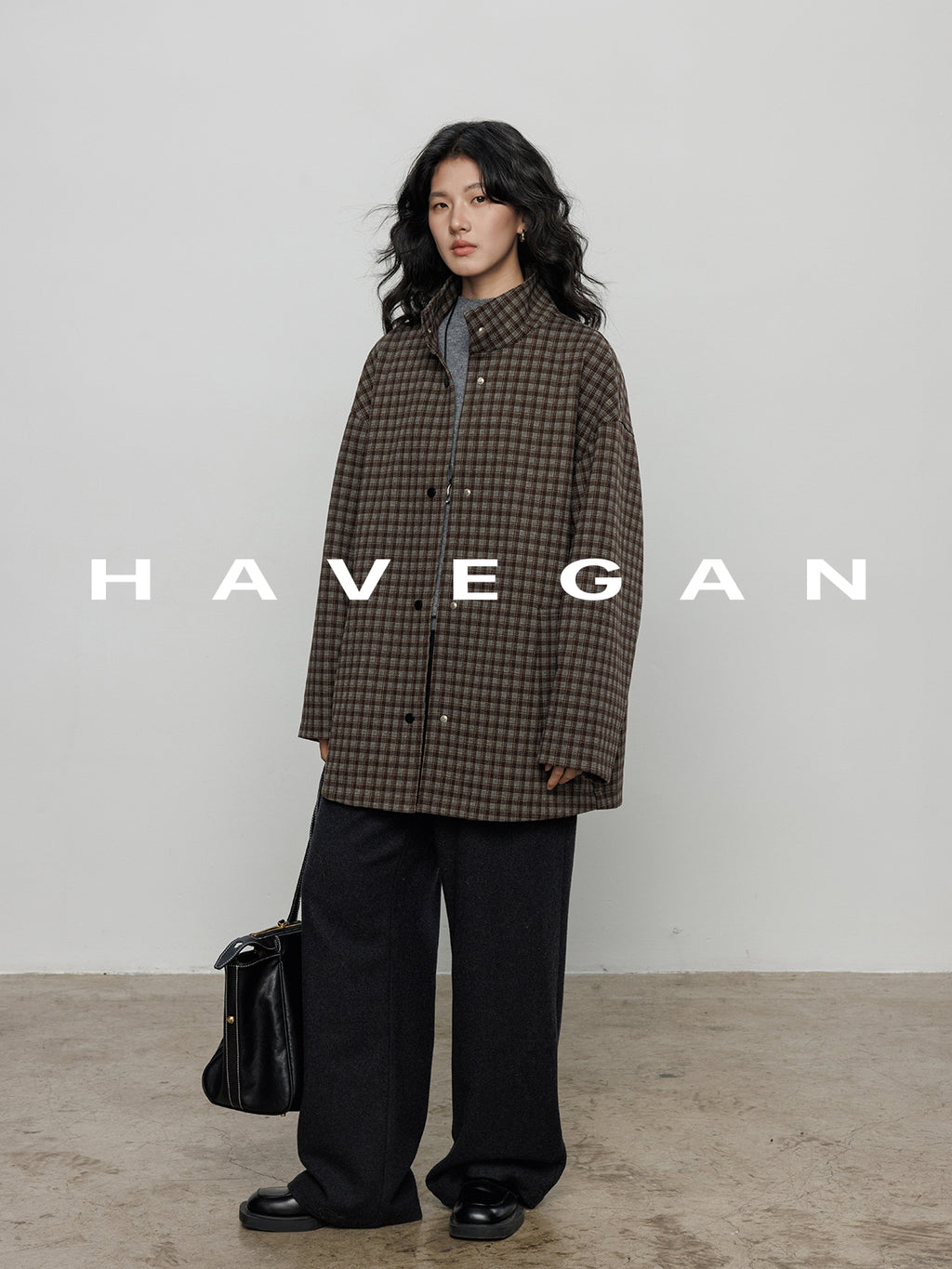 立領格紋上衣_BDHL7961