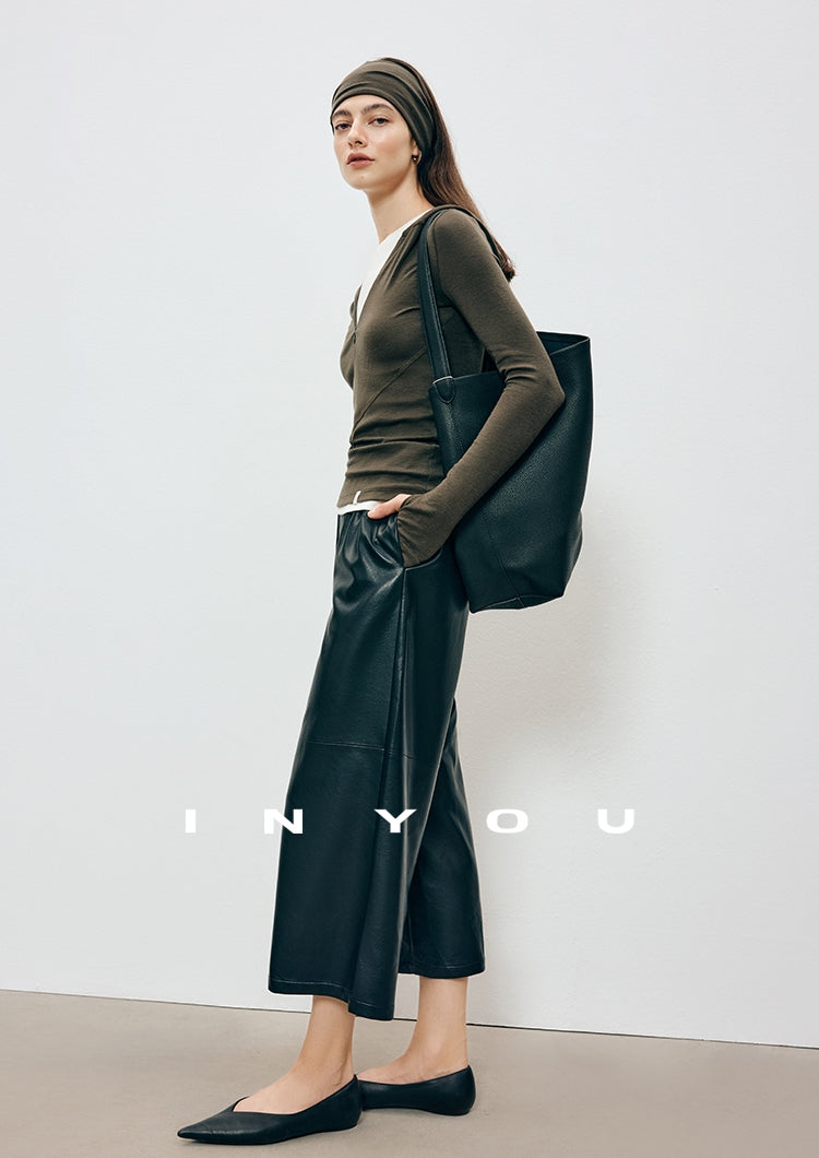 寬鬆七分皮褲_BDHL7907