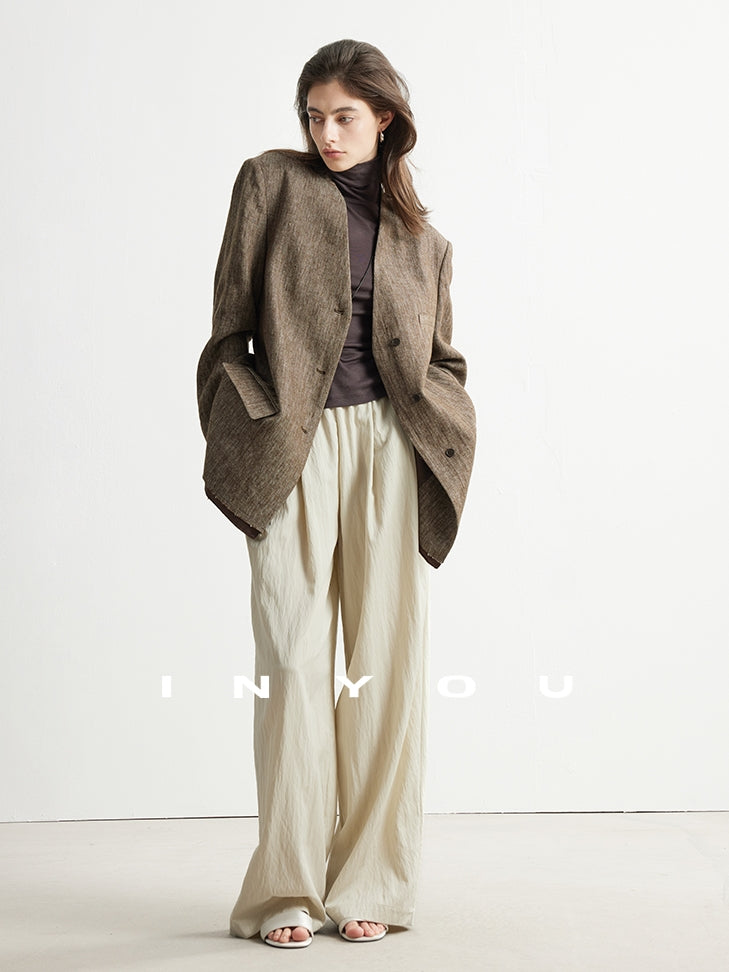 High-Waisted Draped Mop Pants_BDHL7135