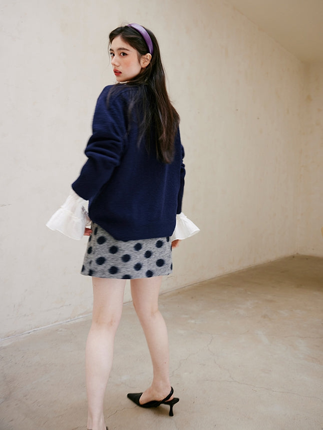 Polka Dot Simple Mini Skirt_BDHL6752