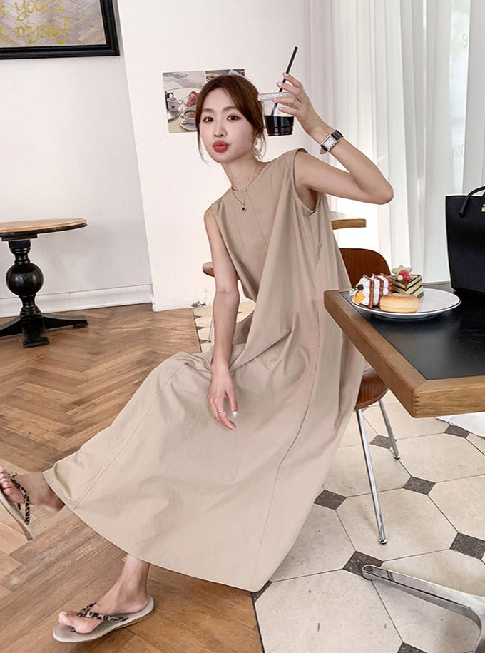 Back Hollow Sleeveless Dress_BDHL6226