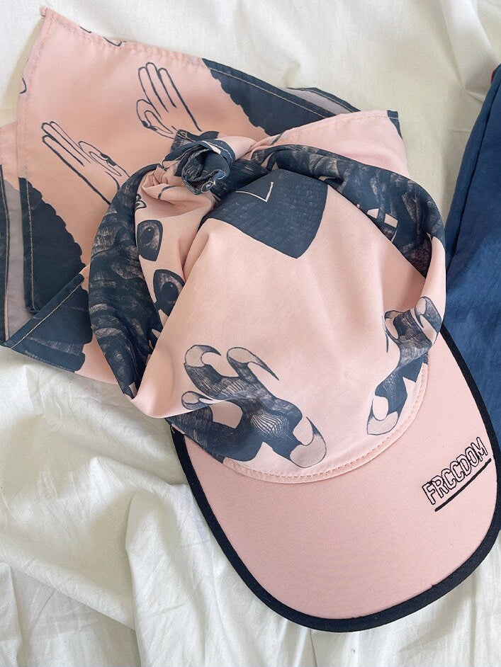Graffiti Sunshade Neck-Flap Cap_BDHL8367