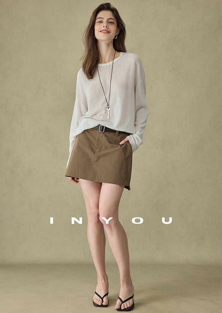 Round-Neck Loose-Fit Knit Tops_BDHL7752