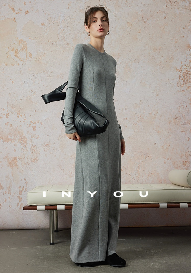 Tucked Slim Long Dress_BDHL6667