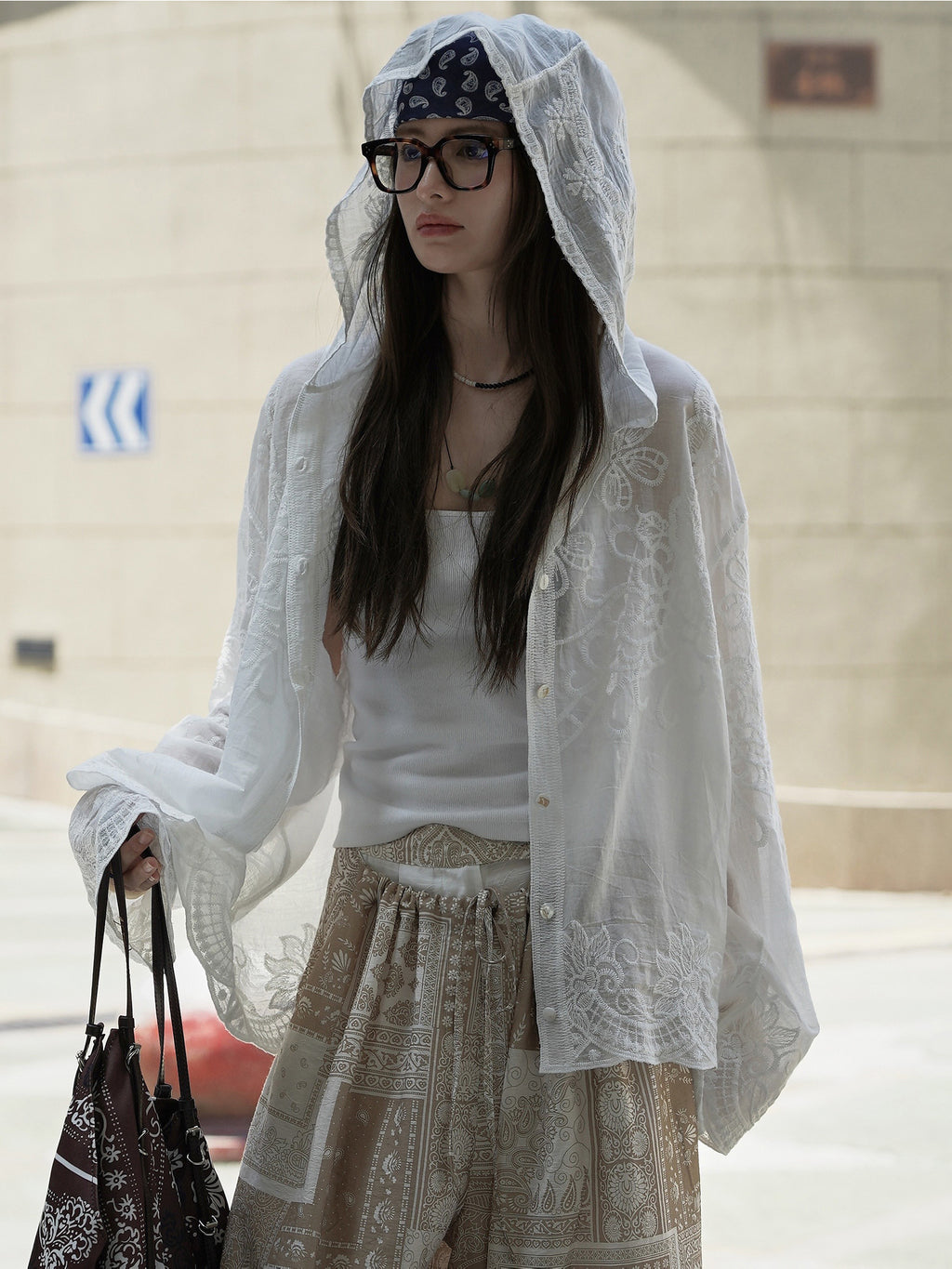 Racing Jacquard Sheer Hoodie_BDHL7628