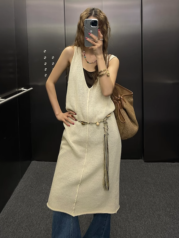 Mesh Sleeveless Dress_BDHL7405