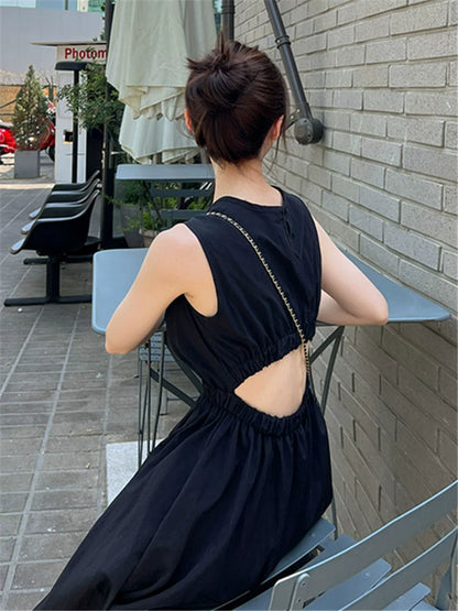 Sleeveless Backless Midi Dresses_BDHL6272