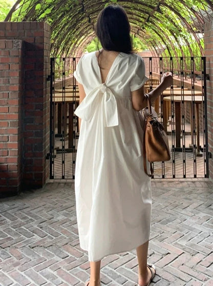 Loose Back Ribbon Dress_BDHL6271