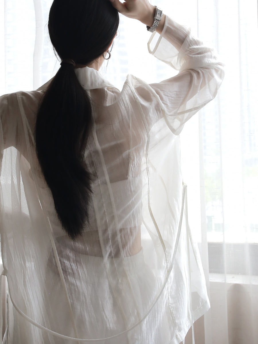 Sheer Jacket Slim Shirt_BDHL7636
