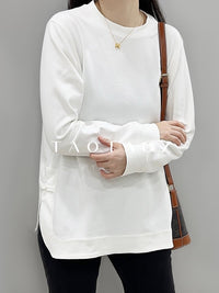 Round Neck White Tops_BDHL6961