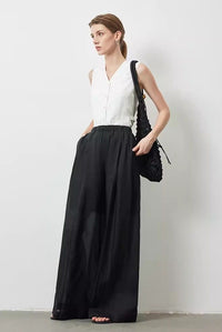 High Waist Draped Mop Pants_BDHL6150