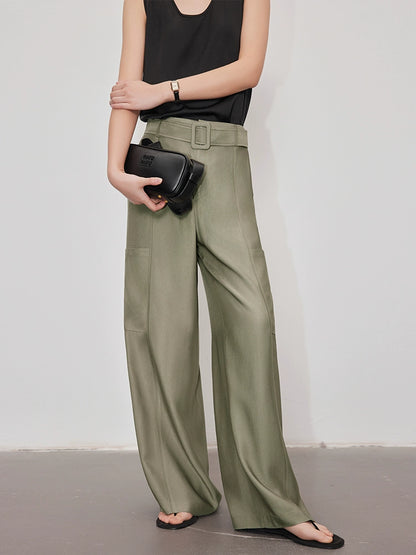 Straight wide cool pants airy pants_BDHL5884