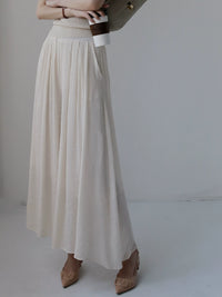 High Waist  Drape Hem Long Culot_BDHL6076