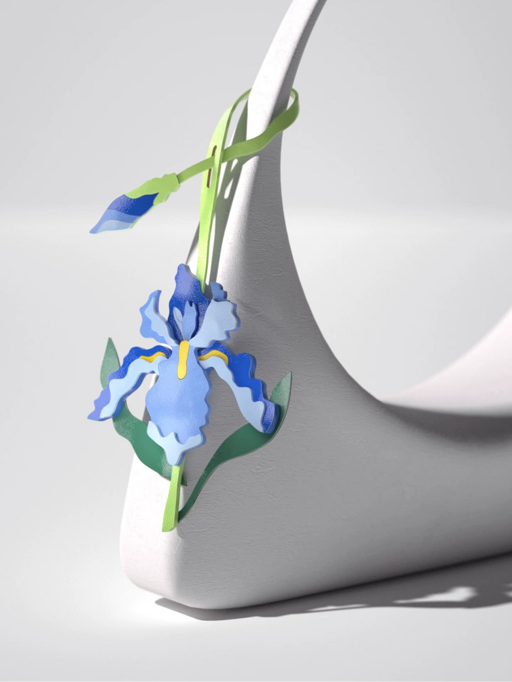 Blue Iris Leather Bag Charm_BDHL8428