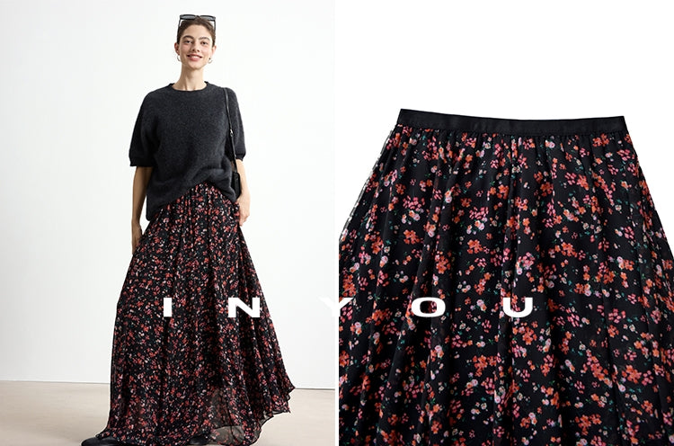 Print Design Loose-Fit Maxi Skirt_BDHL7750