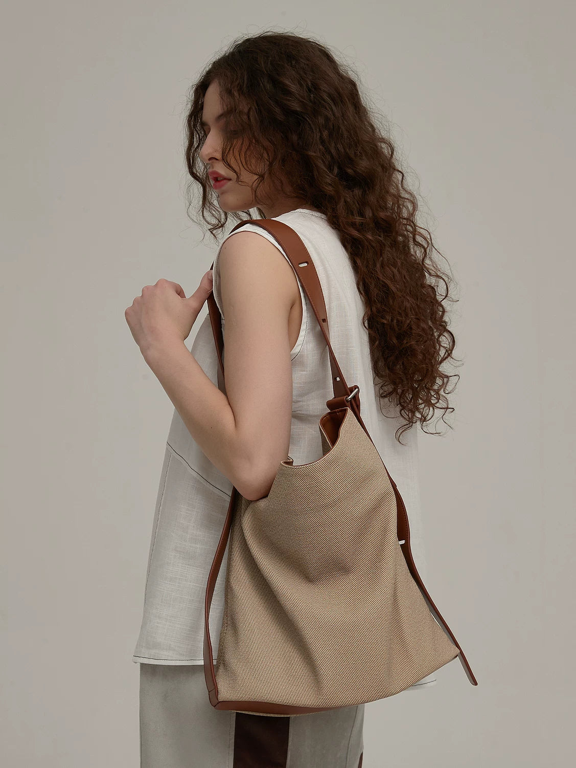 Canvas Look Two Way Tote_BDHL8449