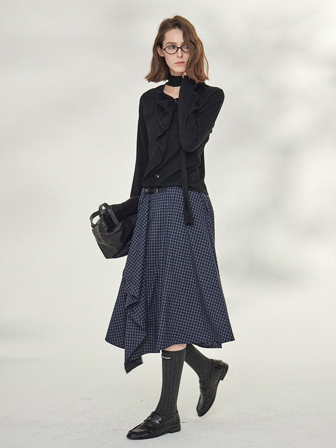 Slimming High-Waisted A-Line Skirt_BDHL7737
