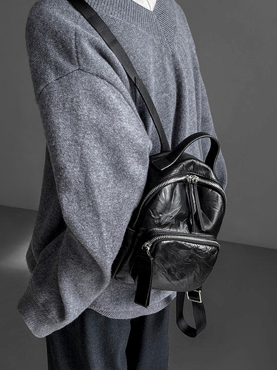 Lightweight Compact Leather Backpack_BDHL8094