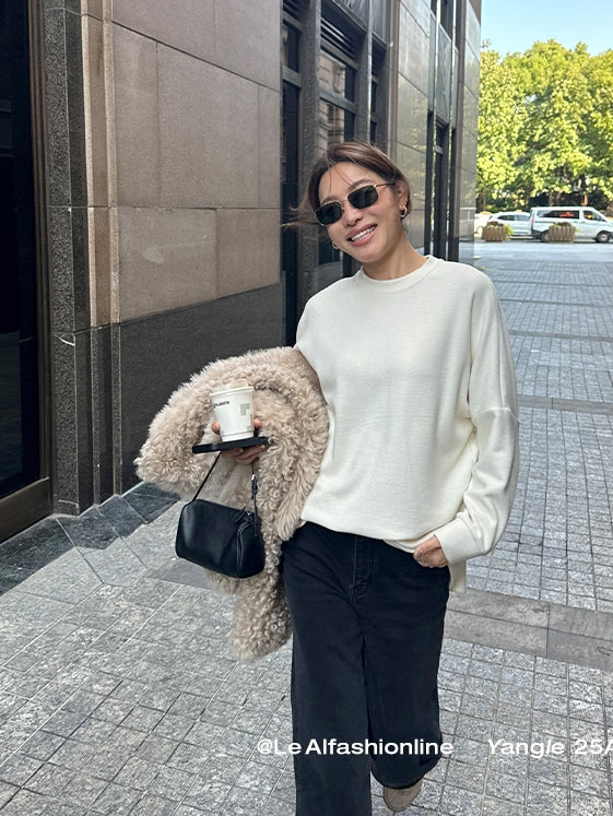 Crew Neck Relaxed Fit Sweatshirt_BDHL8006