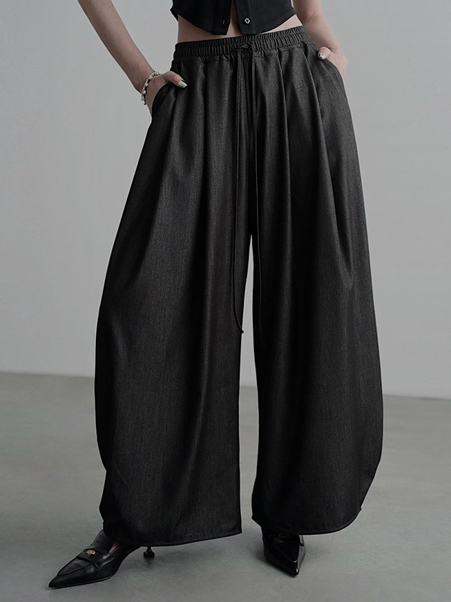 Elastic Waist Gathered Pants_BDHL7587