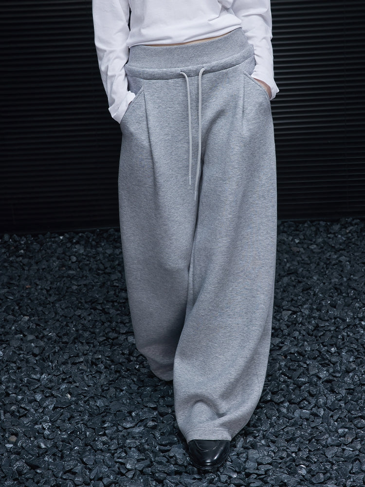 Grey Sweat Wide-Leg Pants_BDHL7879
