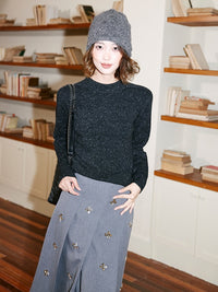 Half High Neck Side Line Knit_BDHL6590