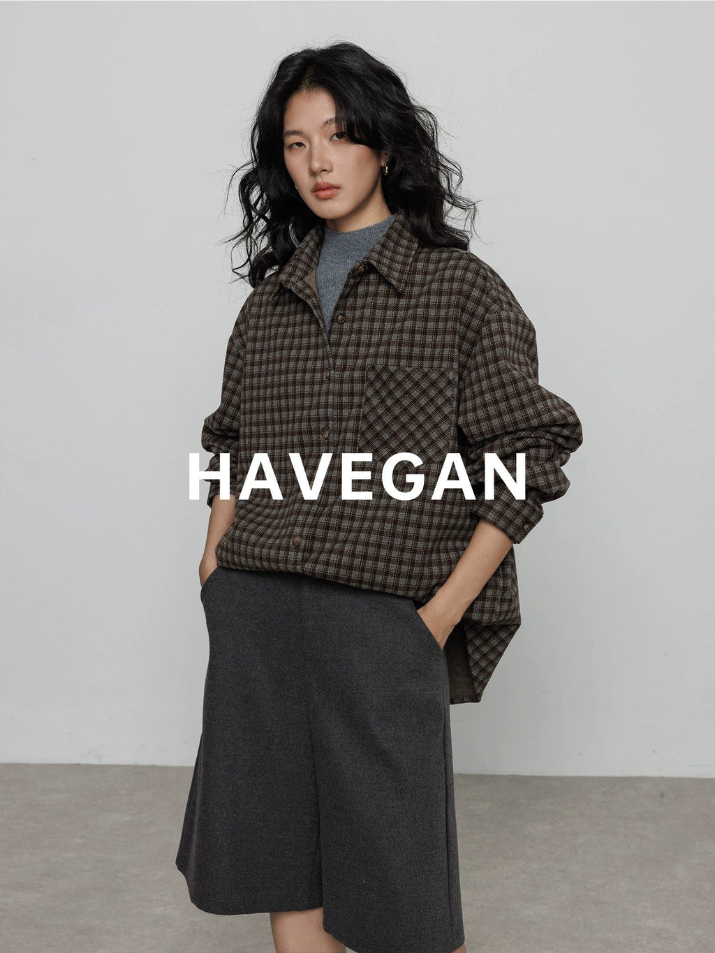 格紋磨毛棉襯衫_BDHL7960