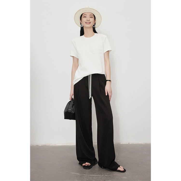 Straight comfortable wide pants_BDHL5845 - HELROUS