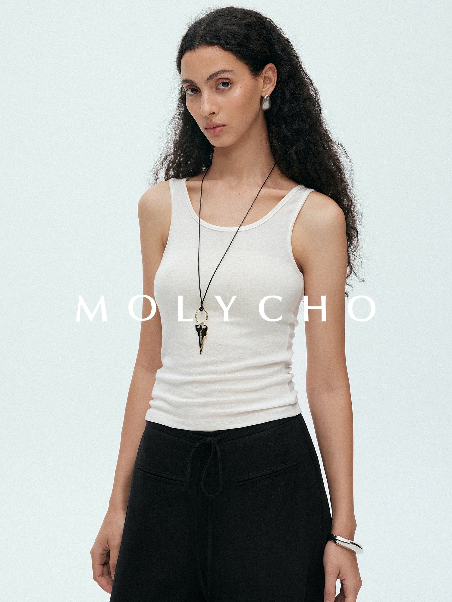 Henry Neck Tank Top Or White Tank Top_BDHL7515