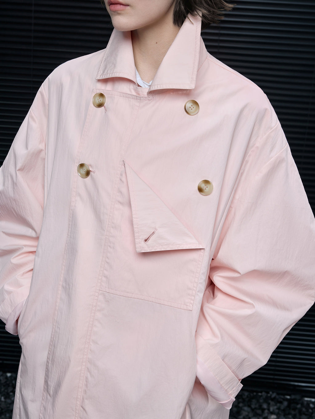 Pink Long Trench Coat_BDHL8175