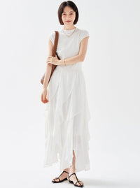 Ruffles Hem Sleeveless Dress_BDHL6222