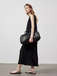 Draped Gathered Sleeveless Dress_BDHL6149