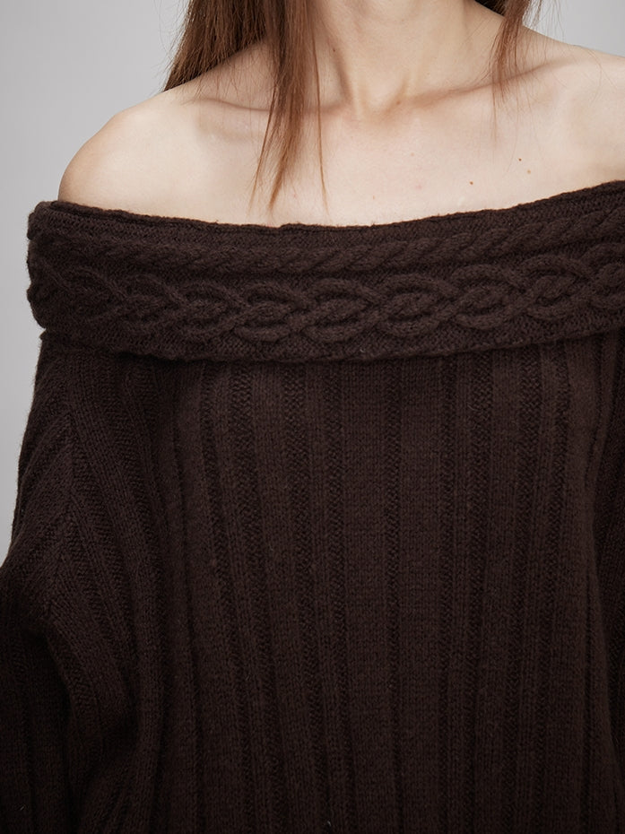 Off-Shoulder Knit Tops Or Knit Waist Skirt_BDHL7992