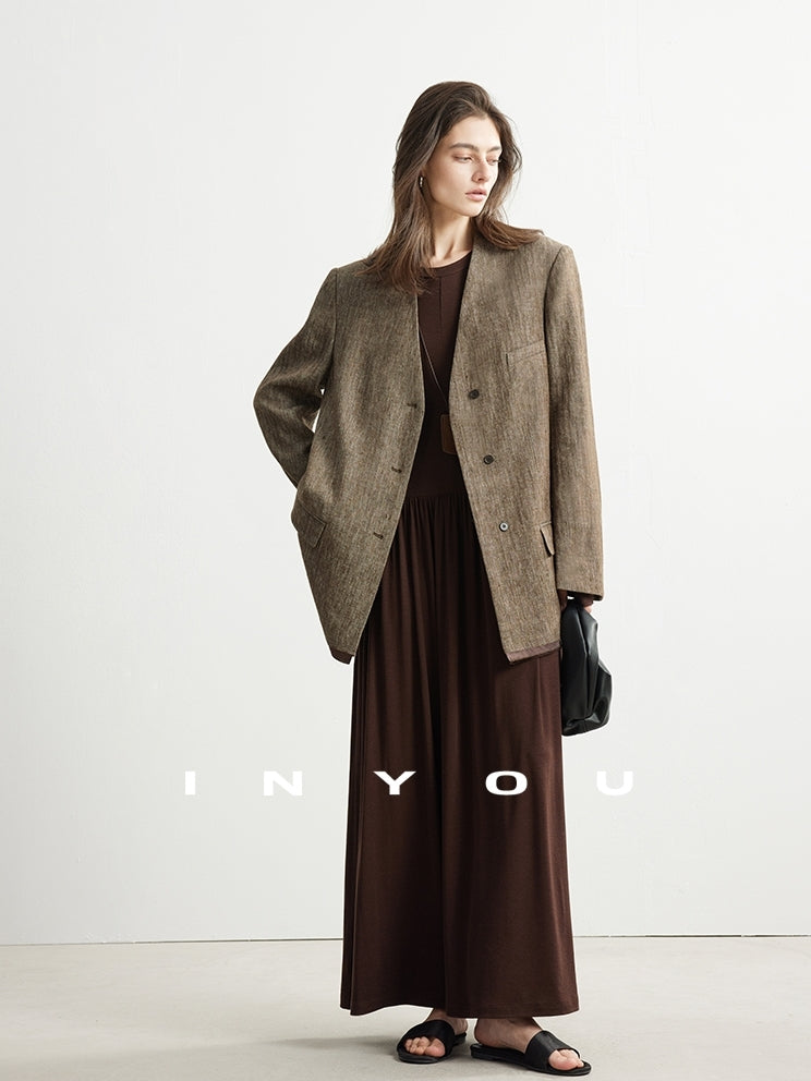 Collarless Suit Jacket_BDHL7132