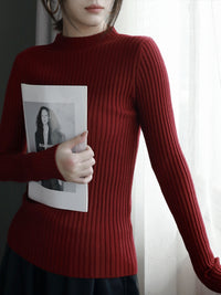 Half-Turtleneck Slim Rib Knit_BDHL6874