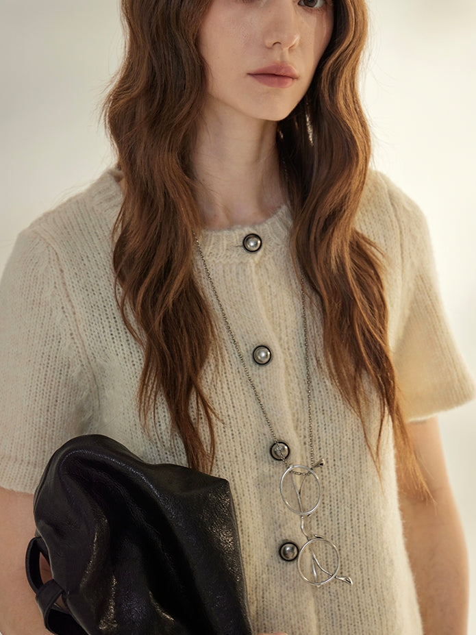 Round-Neck Knit Cardigan_BDHL7736