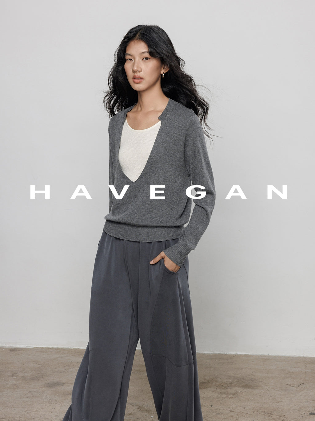 V-Neck Two-Piece Style Tops_BDHL7700