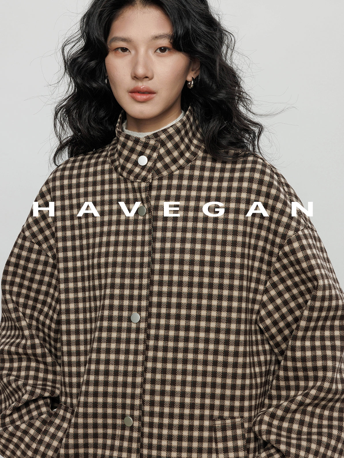 立領格紋上衣_BDHL7961