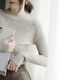 Half-Turtleneck Slim Rib Knit_BDHL6874