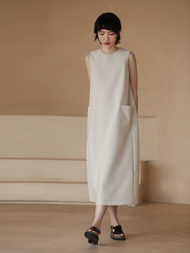 Off-White Wide-Pocket Sleeveless Dress_BDHL8289