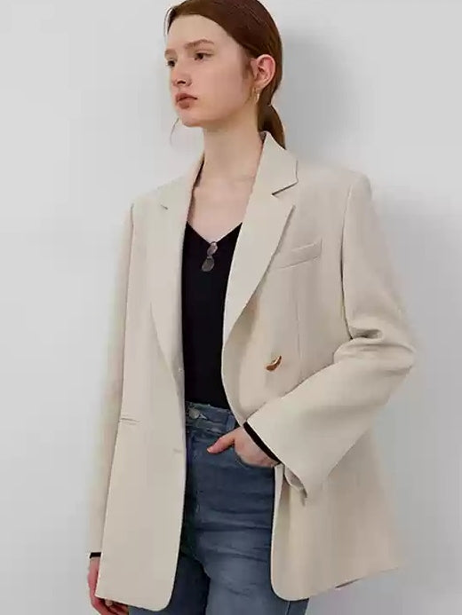 Gold Button Casual Suit Jacket_BDHL7144