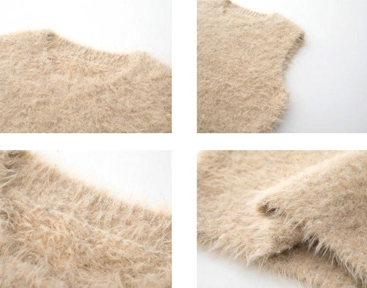 Fluffy Shaggy Round Neck Teddy Vest_BDHL6524