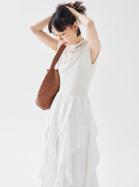 Ruffles Hem Sleeveless Dress_BDHL6222