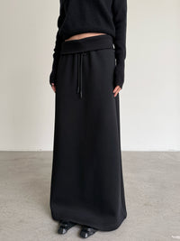 Loose Slim Drape Long Skirt_BDHL6965