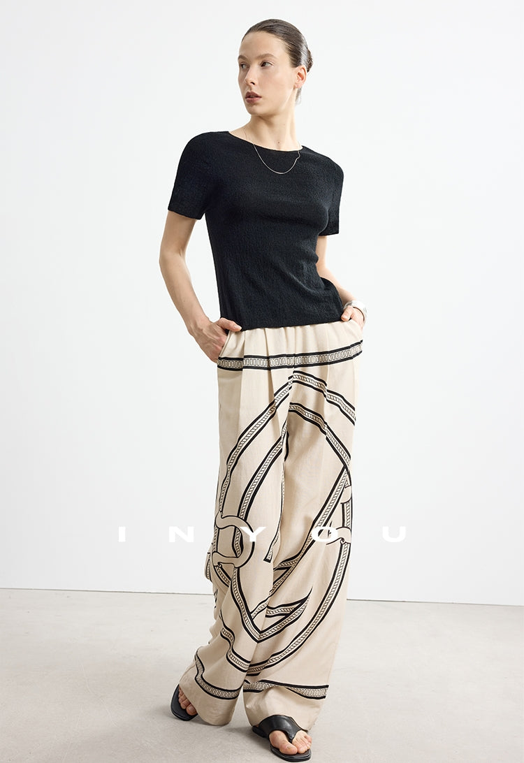 Printed Slim Vest Or Casual Pants_BDHL7485