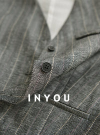 V-Neck Button Suit Vest_BDHL6116