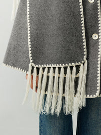 Shell embroidered scarf coat_BDHL5040