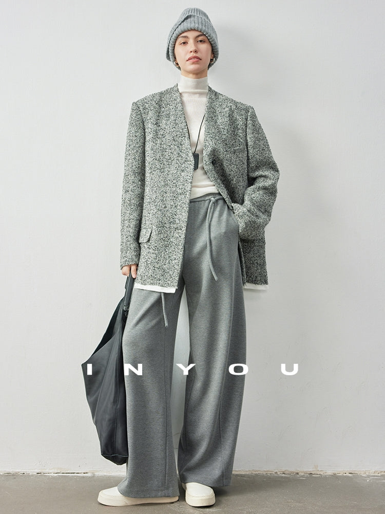 Straight Wide Knit Pants_BDHL6902